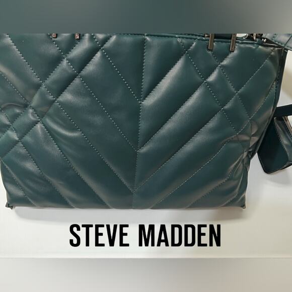 Steven Madden NWT Bmarin EMERALD GREEN 3 Way Tote w Coin Pouch Guitar Strap - Picture 5 of 9